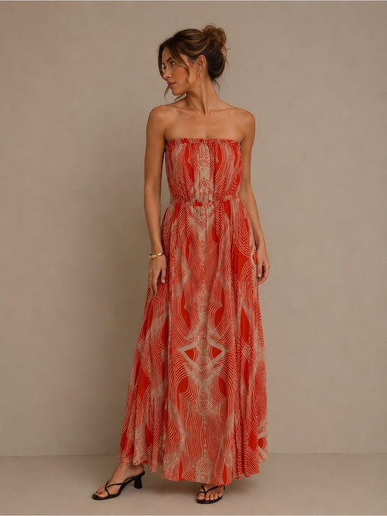 Anthropologie Dresses & Skirts - Anthropologie Leifsdottir Strapless Coral & Orange Boho Dresses Size 4
